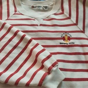 Giorgio Beverly Hills Red and White Striped Sweatshirt